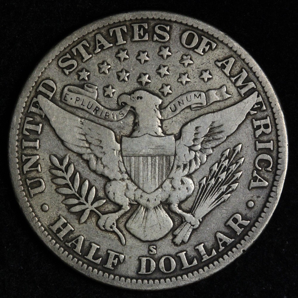 1915-S Barber Silver Half Dollar VF E392 RISEX