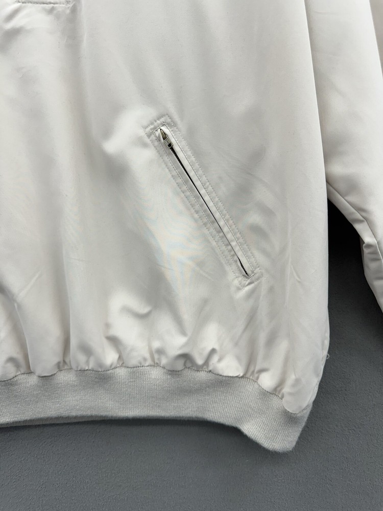 Sam Snead Mens Large 1/2 Button Golf Pullover Jacket Cream Vintage
