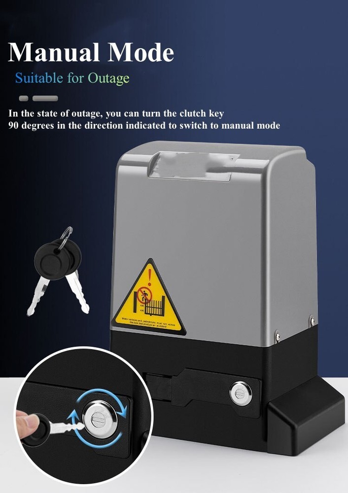 2700lbs Automatic Sliding Gate Opener Rack Driven with 2 Remotes & Complete Kit