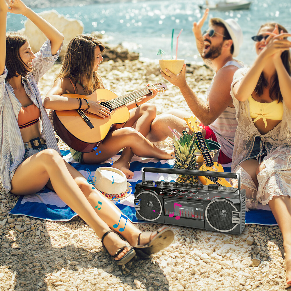 Portable Retro Cassette Player Bluetooth Connectivity Speaker AM/FM/SW, USB /SD
