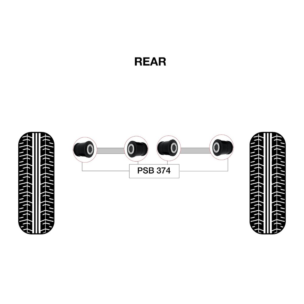 4x Ford Escape (08-17) Rear Lower Arm Polyurethane Bushing Kit