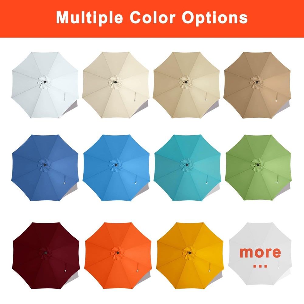 MASTERCANOPY Patio Umbrella 9 ft Replacement Canopy for 8 9FT, Dodger Blue