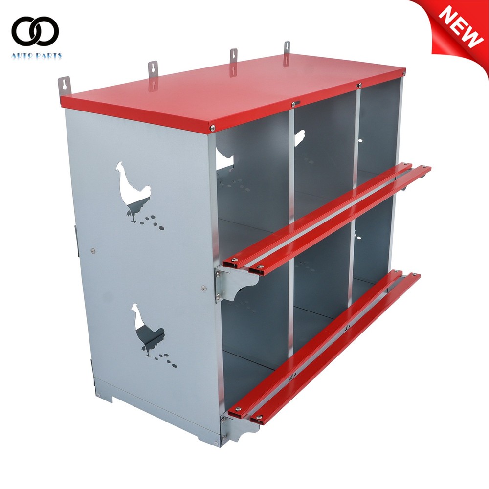 Chicken Laying Boxes Nesting Boxes for Chickens Galvanized Steel 6 Compartment