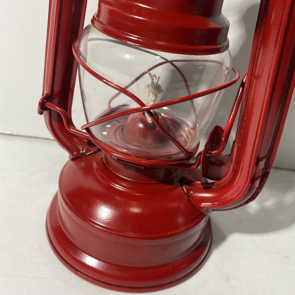 7” Kerosene Oil Lantern Red New*