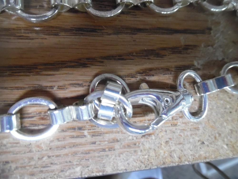 silver tone 42" chain link belt womens