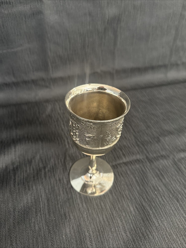 Rite Lite 5.75" silver-plated Shabbat Kiddush cup.