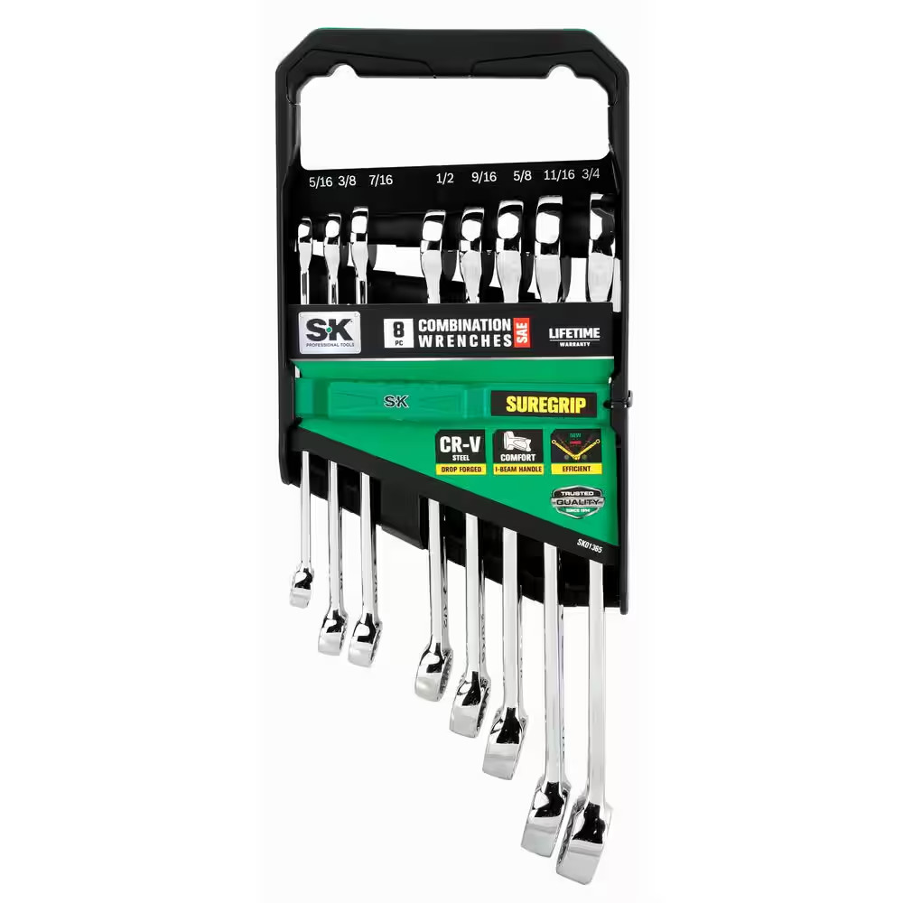 SK01365 SAE Combination Wrench Set (8-Piece)