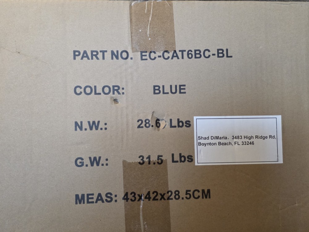 Etek Cat6BC UTP Plenum 1000ft Blue