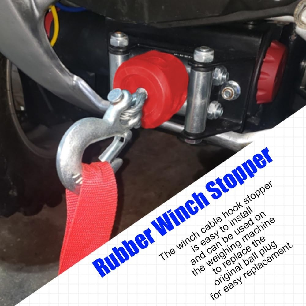 HAOBO Winch Stopper for Cable, Winch Cable Hook Stopper, Rubber Winch Cable S...
