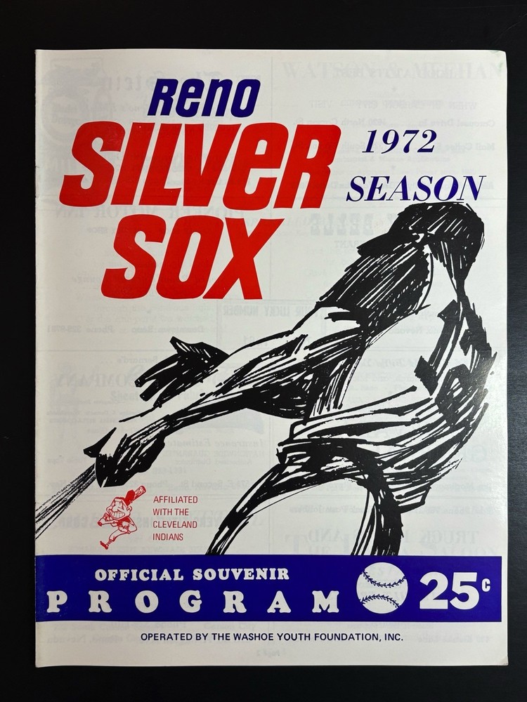 1972 Reno Silver Fox Baseball Program Scorebook Dennis Eckersley