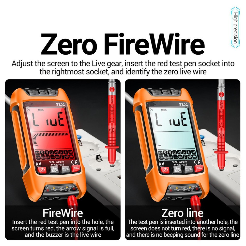 SZ02 Digital Multimeter Electrical Meter Temp Resistance Transistor Testers aa