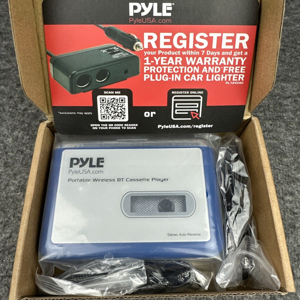 PYLE Portable Wireless BT Cassette Player BLUE PCASRSD18BT