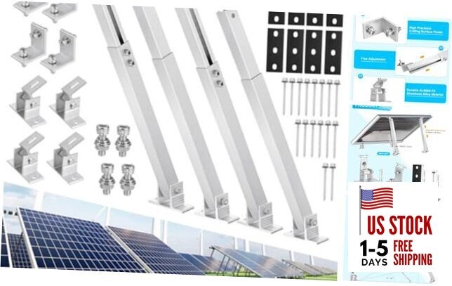 Sets Adjustable Solar Panel Tilts Mount Brackets Aluminum Alloy Mounting 2