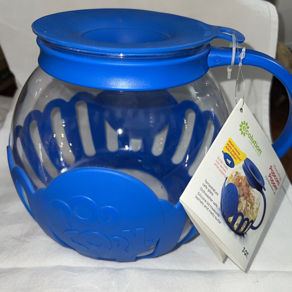 Ecolution Micro-Pop Microwave Popcorn Popper Patented 3-Quart NEW NWT no box