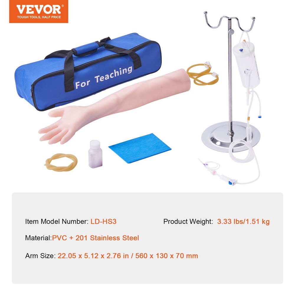 VEVOR IV Practice Kit Phlebotomy Venipuncture Practice Arm for Students Nurses