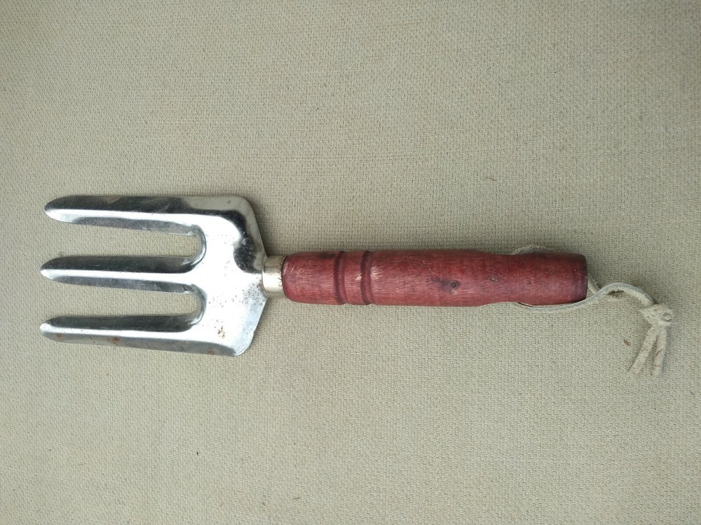 8" Garden Hand Fork With wooden Handle