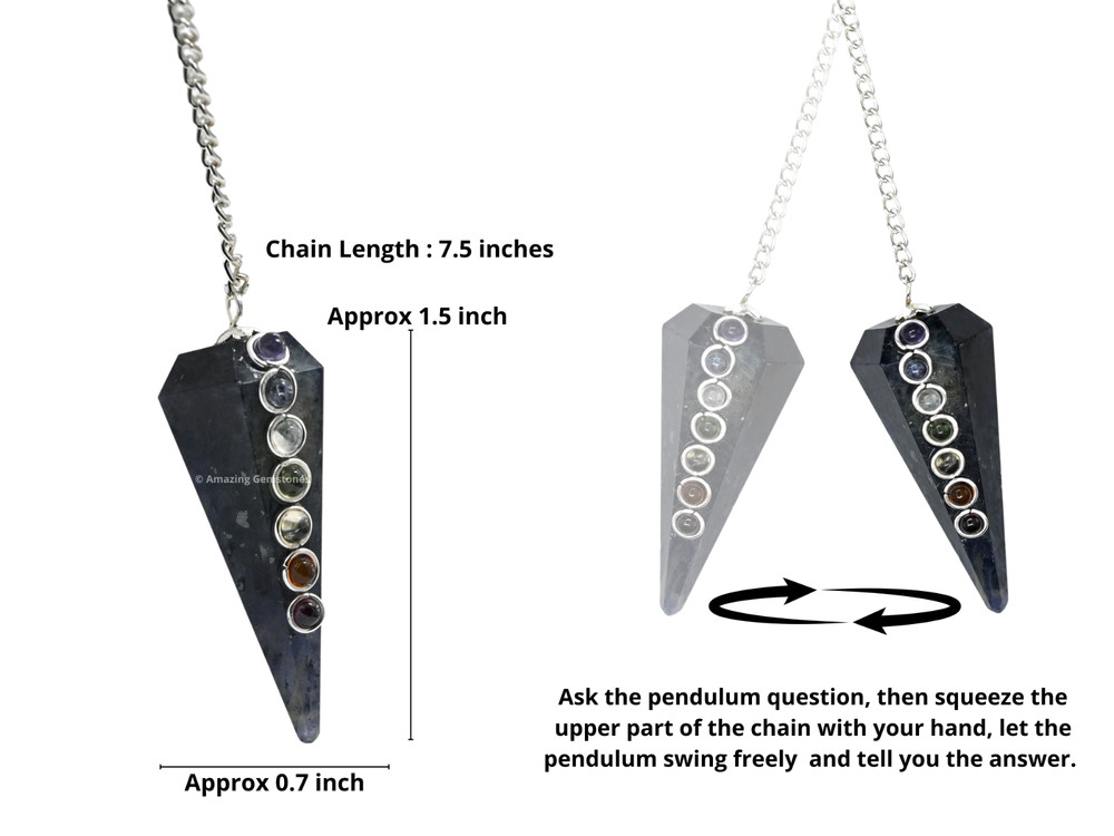 Iolite Dowsing Crystal Chakra Pendulum
