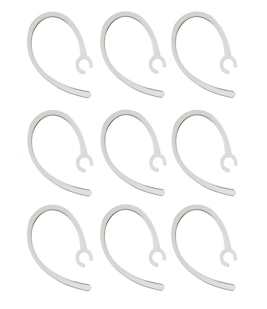 Small Clamp Universal Bluetooth Ear Hook Loop Clip Replacement - Set of 9 Clear