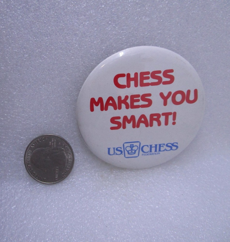 U.S. Chess Federation Chess Makes You Smart! Button Pin