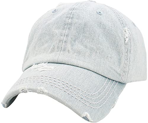 KBV-Basic LDM Vintage Washed Distressed Cotton Dad Hat Baseball Cap Adjustable
