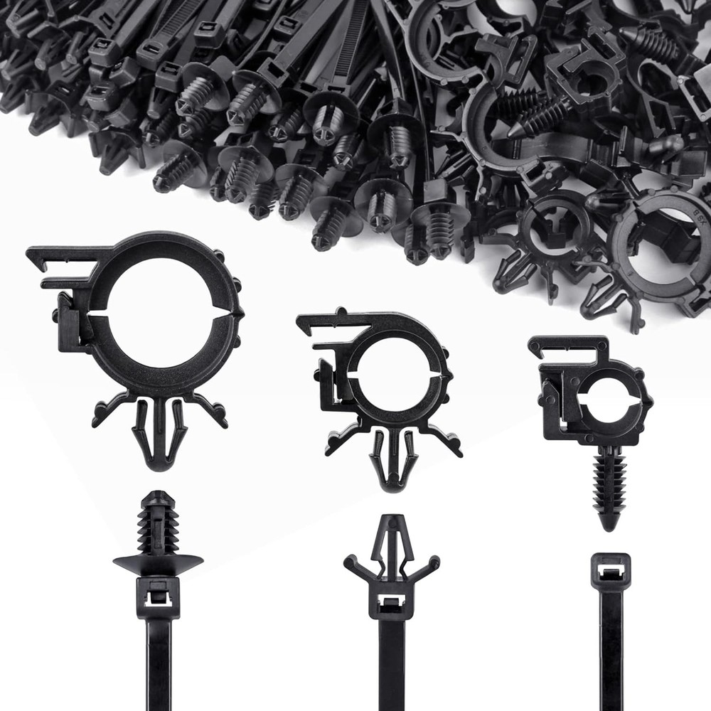 Nylon Universal Cable Tie Bule, Push Mount Cable Zip Tie with Car