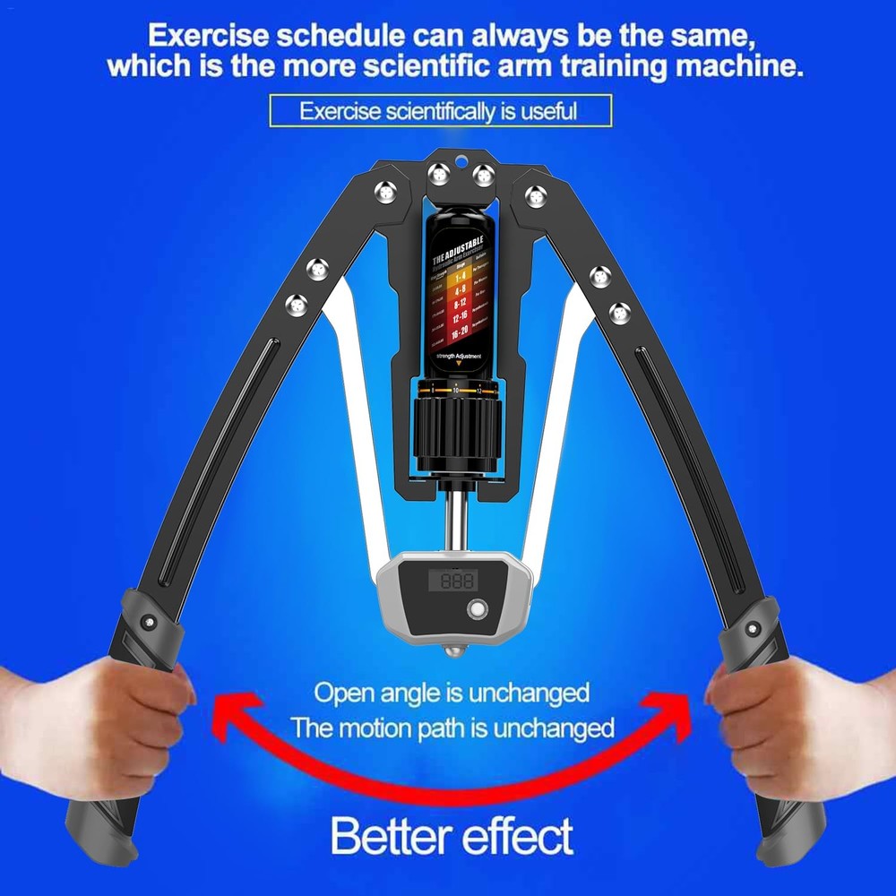 Twister Arm Exerciser with Counter Display-Adjustable 22-440lbs Hydraulic Pow...