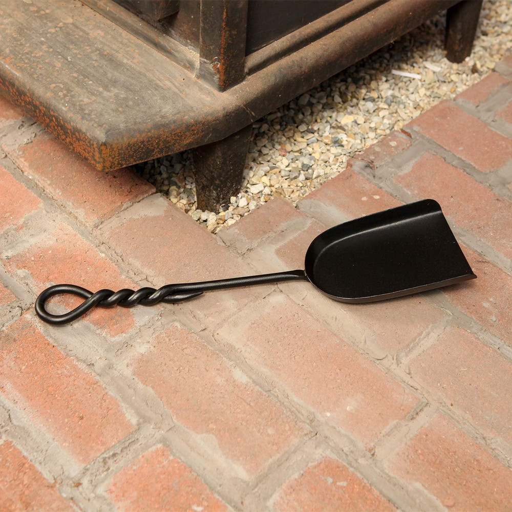 Rope Handle Single Shovel Fireplace Tool, Mini 18-In, Black