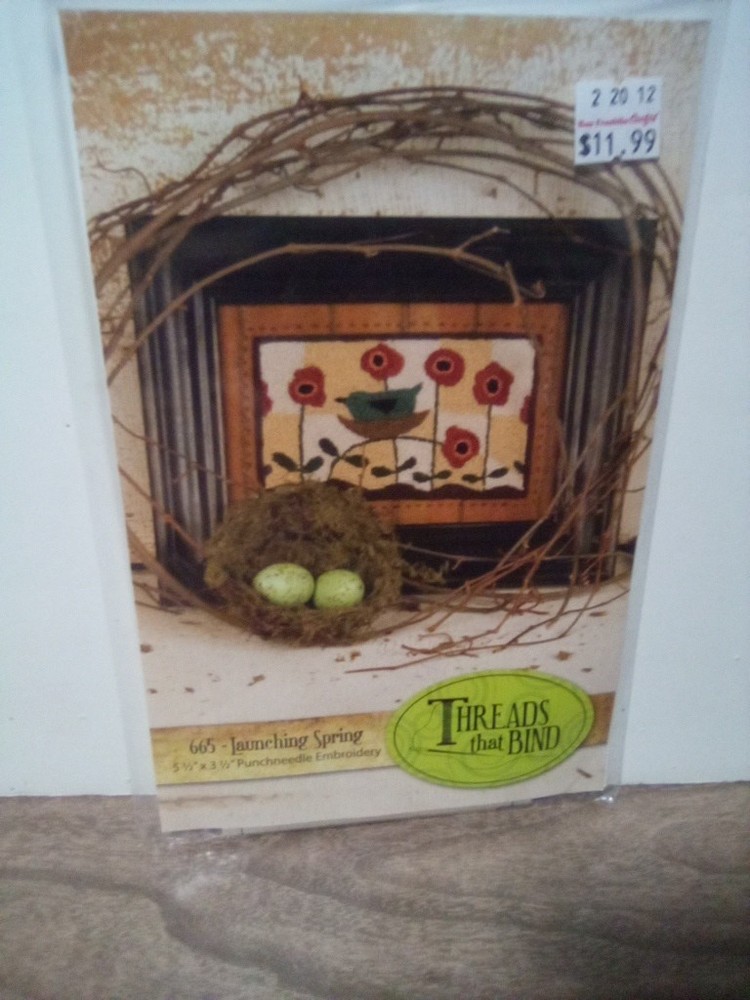 Threads that Bind Punch Needle Embroidery Kit Pattern & Fabric Launching Spring