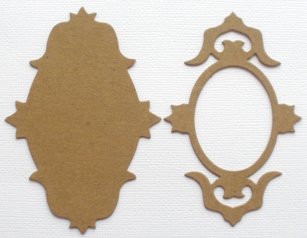 4 FANCY FRAME NOTES - Bare Chipboard Die Cuts Embellishments