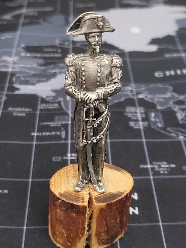 Solid silver miniature soldier general napoleon the 3rd