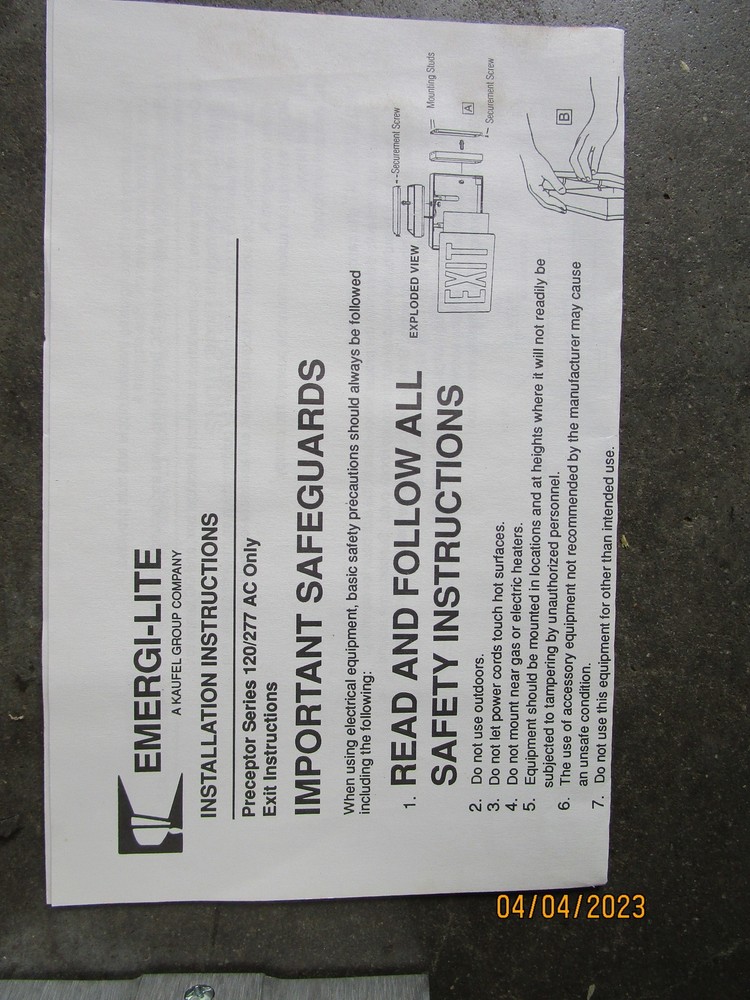 Emergi-Lite Exit Sign Two Sided