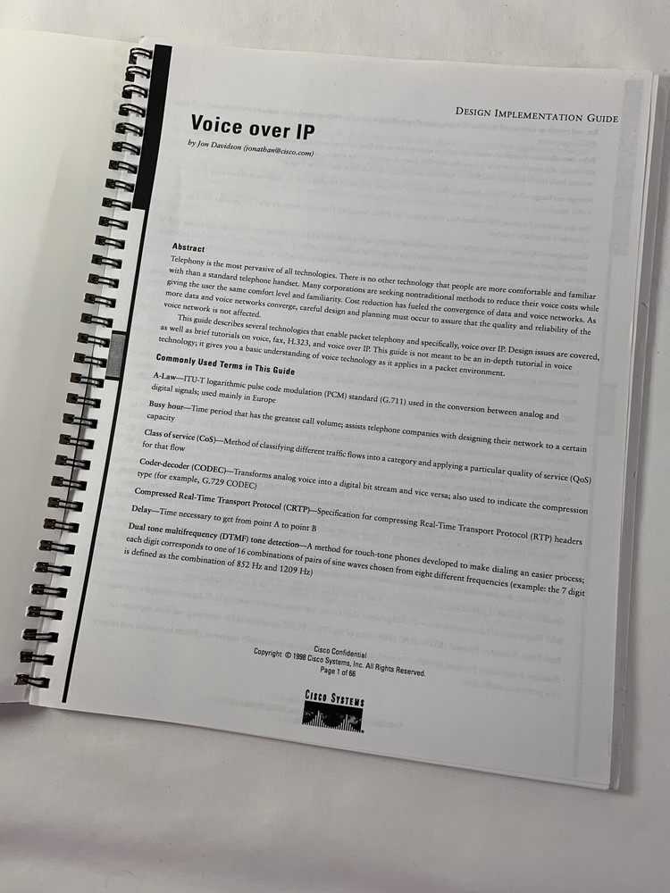 Cisco System Voice Over IP Design Implementation Guide 1988
