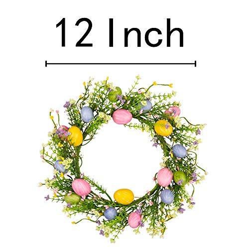 12 inch Artificial Easter Wreath with Colored Egg and Mixed Eggs With Twigs
