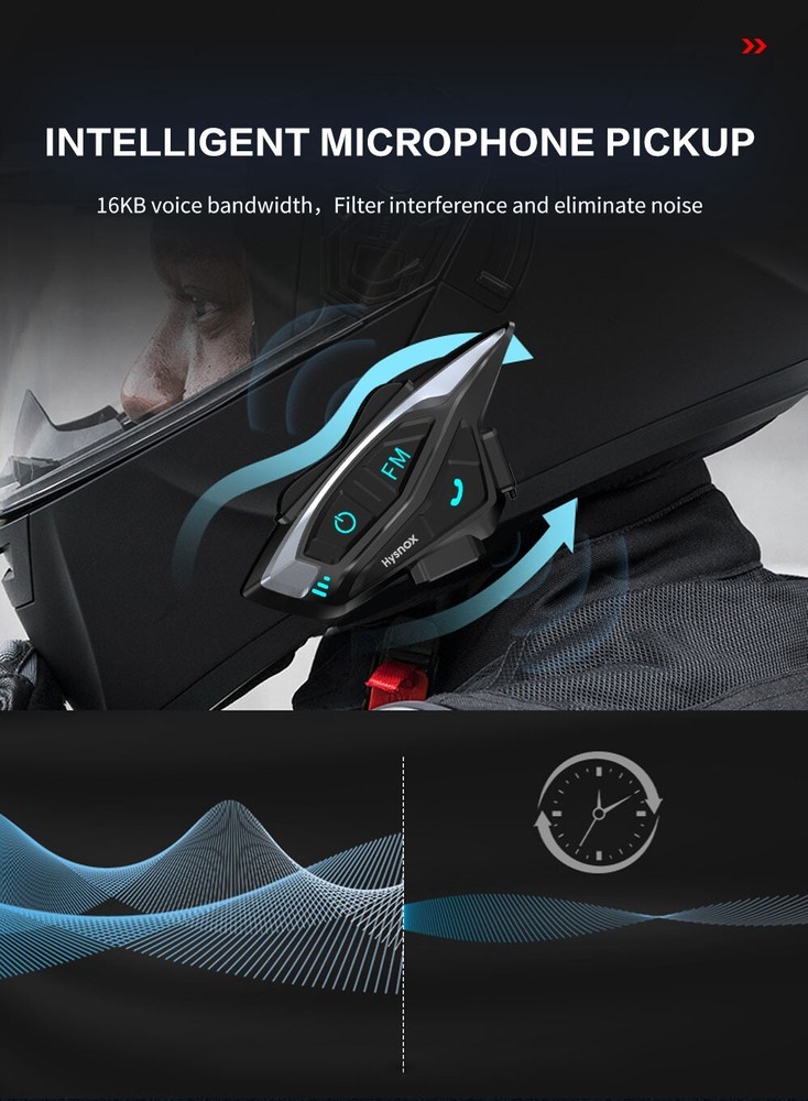 Hysnox Motorcycle Helmet Bluetooth Headset Shark-02