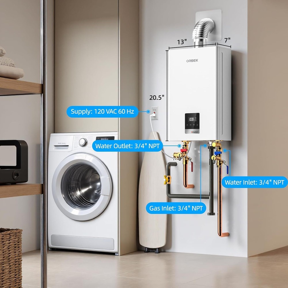 【90% NEW】Propane Tankless Water Heater LPG 4.3 GPM 100,000BTU Indoor On-demand