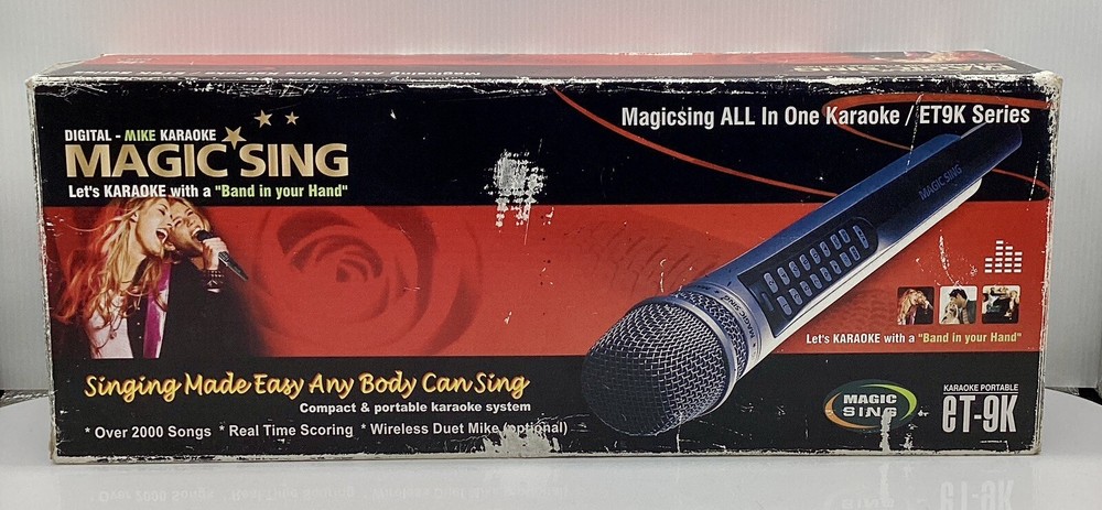 Magic Sing  ET9K Microphone With Adapter With Bag And Booklet.