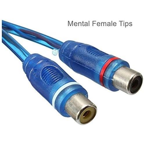 8 Absolute ABC-2F1M BLUE Y-Adapter 2F-1M RCA Interconnect Audio Cable