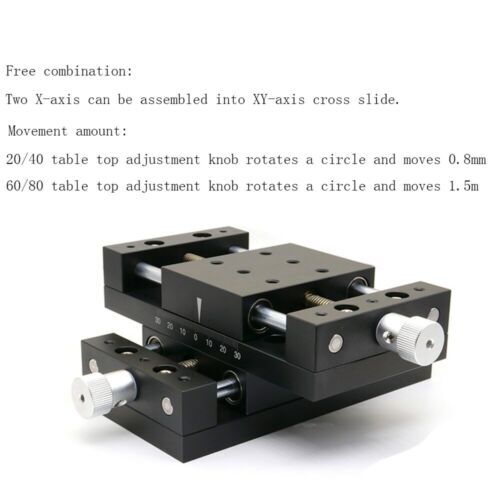 80A-DB40 X-Axis Manual Linear Stage Translation Displacement Platform 80x80mm