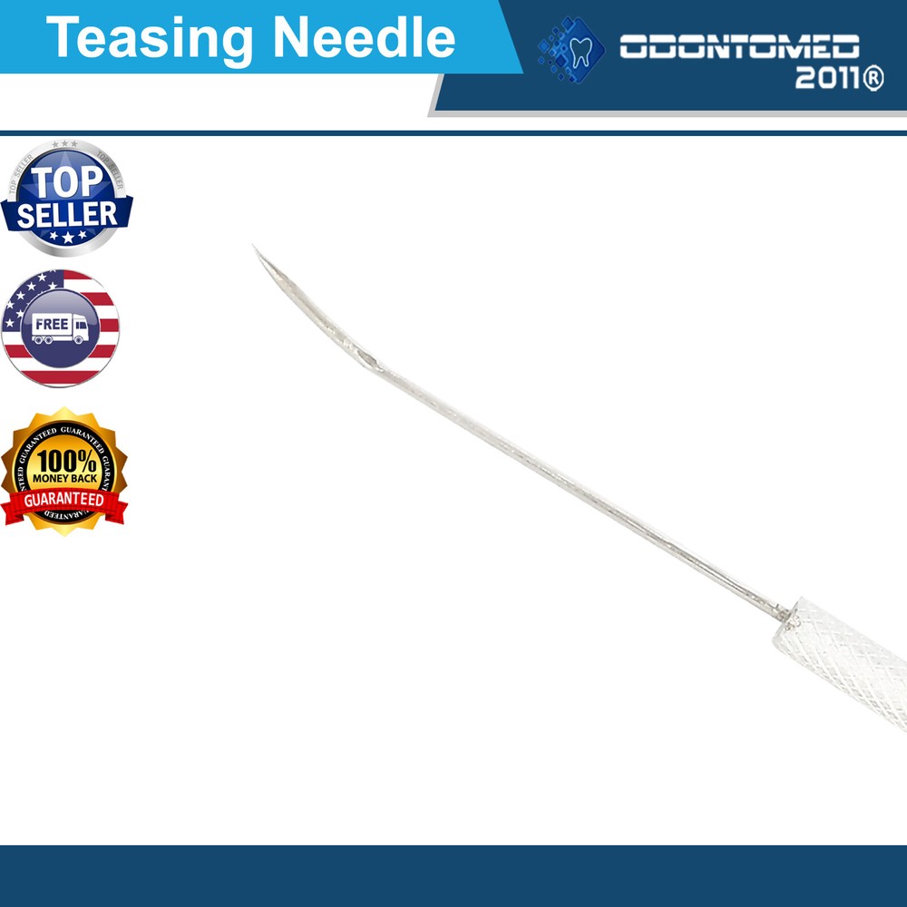 3 PIECES DISSECTING DISSECTION TEASING NEEDLE ANGLED SILVER HANDLE