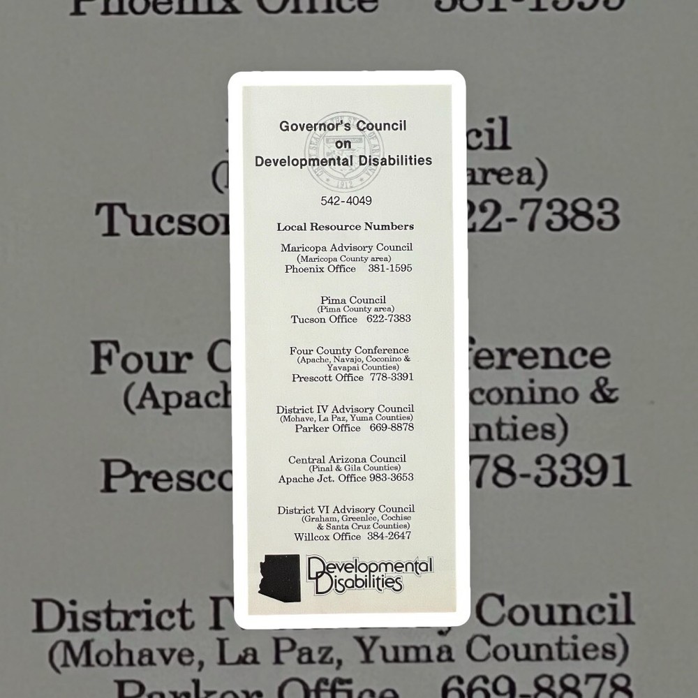 Vintage “Developmental Disabilities” Bookmark. New.