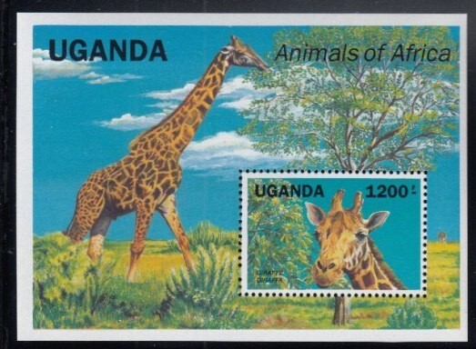 UGANDA Giraffes MNH souvenir sheet