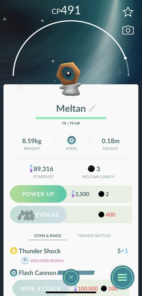 Shiny Meltan -MlNl P T C - Read Description