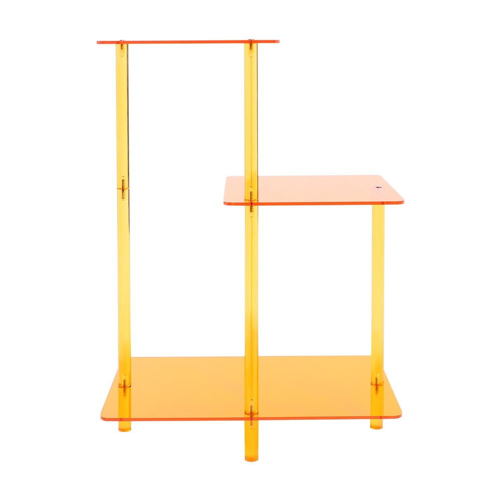 Acrylic Round Side Table 3 Tiers Step End Table Small Bedside Table