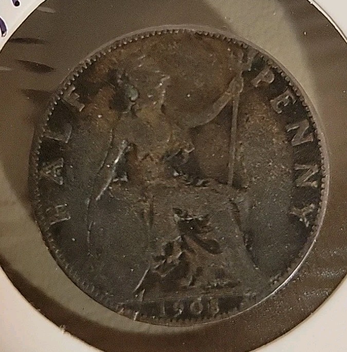 1908 Great Britain Half Penny