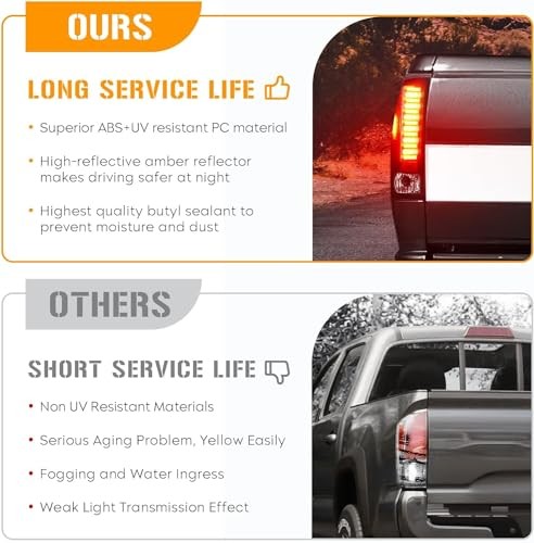 LED Tail Light Assembly Compatible with Dodge Ram Black Smoked 2002-2006 RAM
