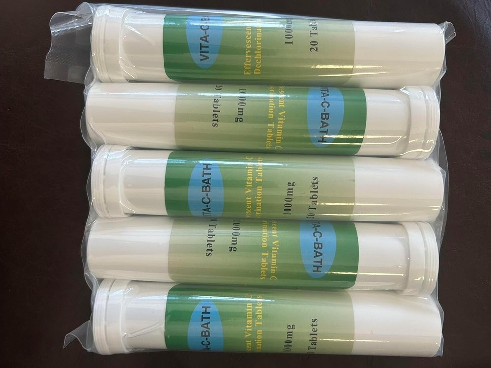 Vitamin C Bath Dechlorination Tablets Effervescent Vitabath 200 Tablets 2 PACK