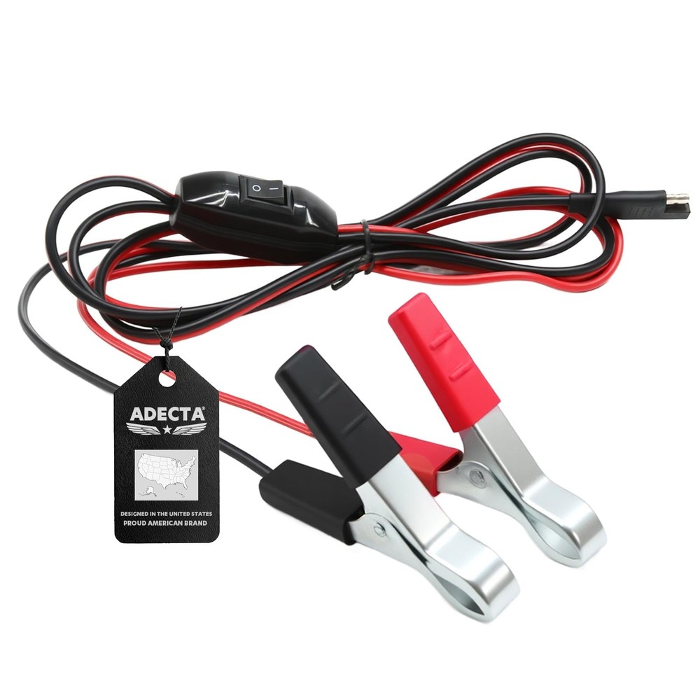 8ft 16AWG SAE Wire Harness with Inline Switch Alligator Clips for Sprayers