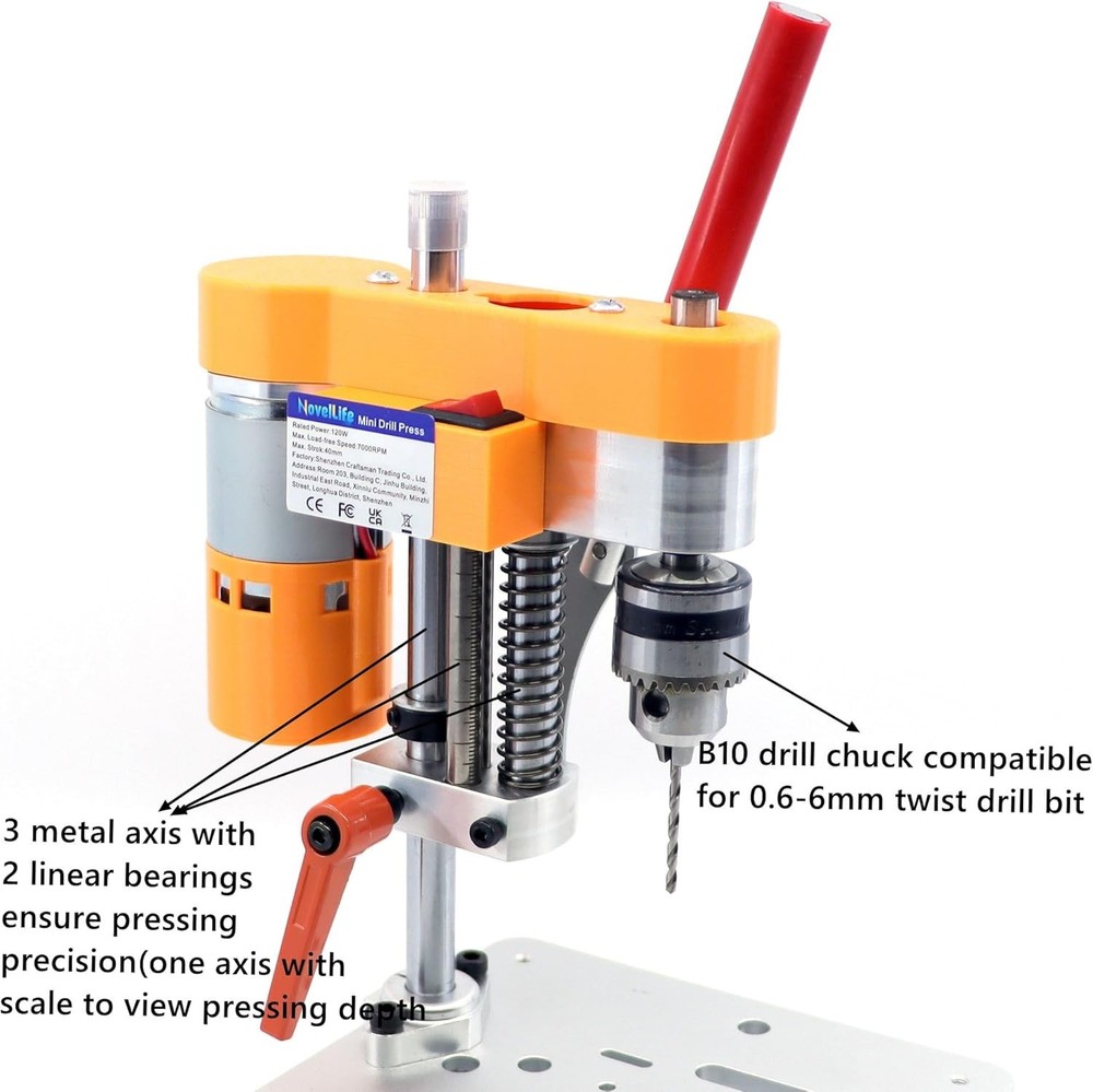 Novellife Mini Drill Press Precision Benchtop Drilling Machine Elecric Portable