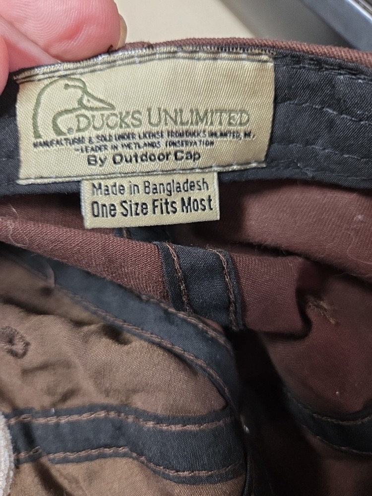 Official Ducks Unlimited Embroidered Logo Brown Baseball Cap. Adjustable.