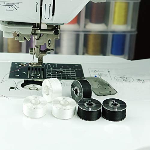 144pcs Pre-Wound Bobbins Thread Class 15 Type A, 60wt Polyester White, Sewing &